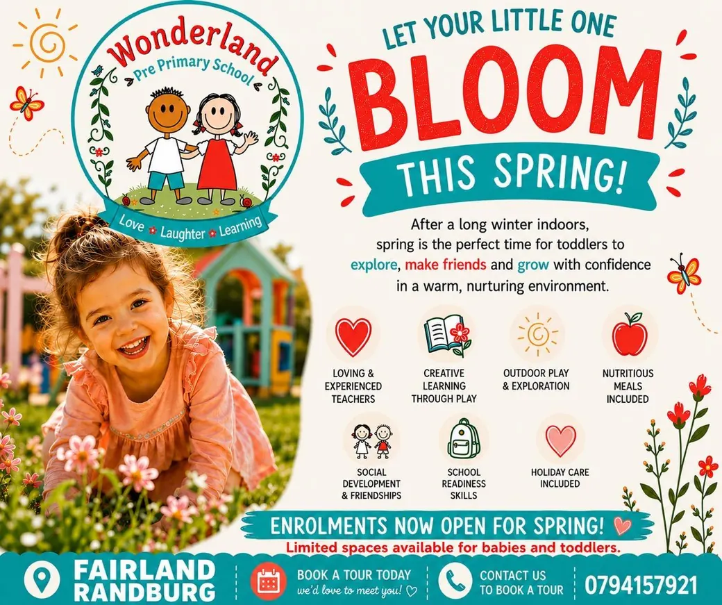 Let your little one bloom this spring — enrolments now open, limited spaces available for babies and toddlers